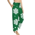 thumbnail image 2 of Sigee Snowflake Print Women's Soft Pajama Pants - Breathable and Comfortable Lounge Sleep Bottoms with Elastic Waistband and Pockets-X-Large, 2 of 9