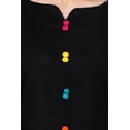 thumbnail image 5 of Pannkh Women's Black Multi Color Button Kurti, 5 of 7