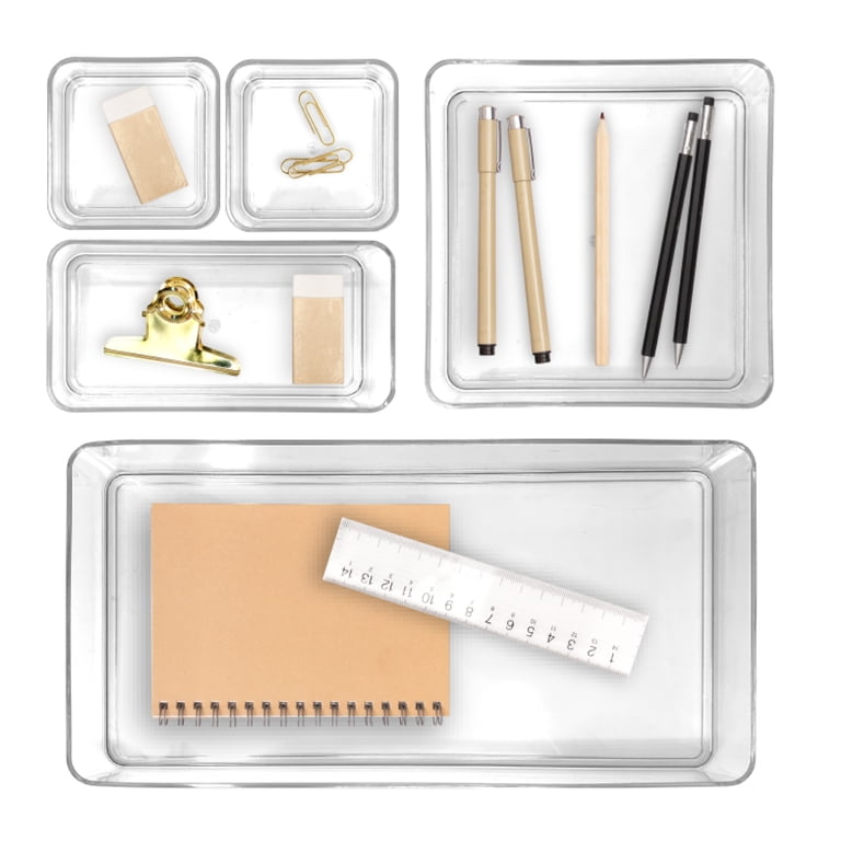 ITEC MATRIX 詰め合わせ Isaac Jacobs Clear Stackable Drawer Organizer Set, 5-Piece – Multi