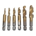 thumbnail image 3 of High Speed Steel Taps Bits, Combination Drill Tap Bit Standard Sizes Wear Resistance M3-M10 With 1/4in Hex Shank For Drilling Tapping Machine, 3 of 8