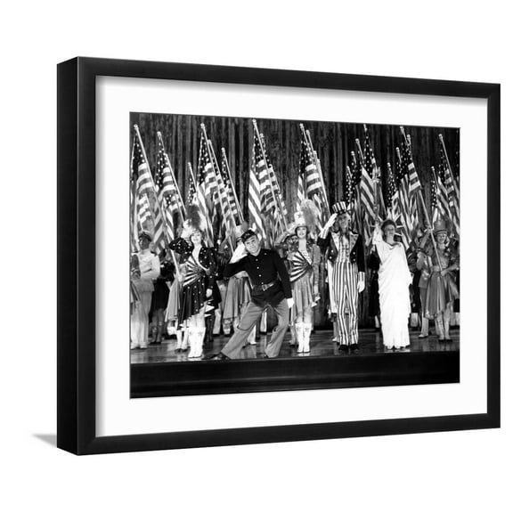 Art.com Yankee Doodle Dandy, Jeanne Cagney, James Cagney, Joan Leslie, Walter Huston, Rosemary Decamp, 1942 Photo, Black Frame Wall Art, 21" x 17"
