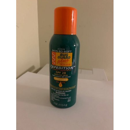 Avon Skin-So-Soft Sunscreen Bug Guard Plus Expedition SPF 28 Aerosol Spray, 4 Oz
