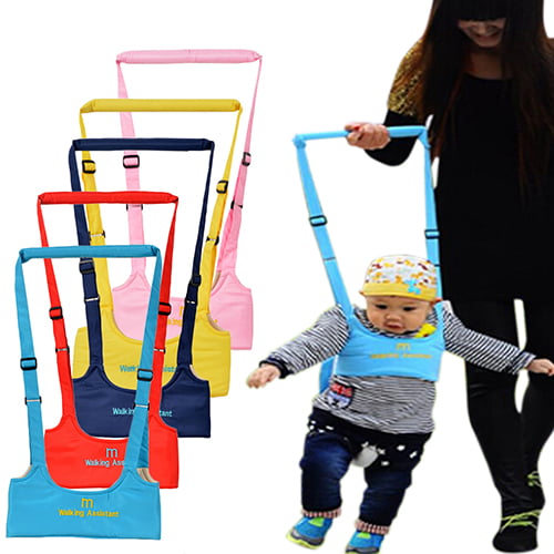 Adjustable Handheld Baby Walker Helper Toddler Safe Walking Padded Belt Harness 