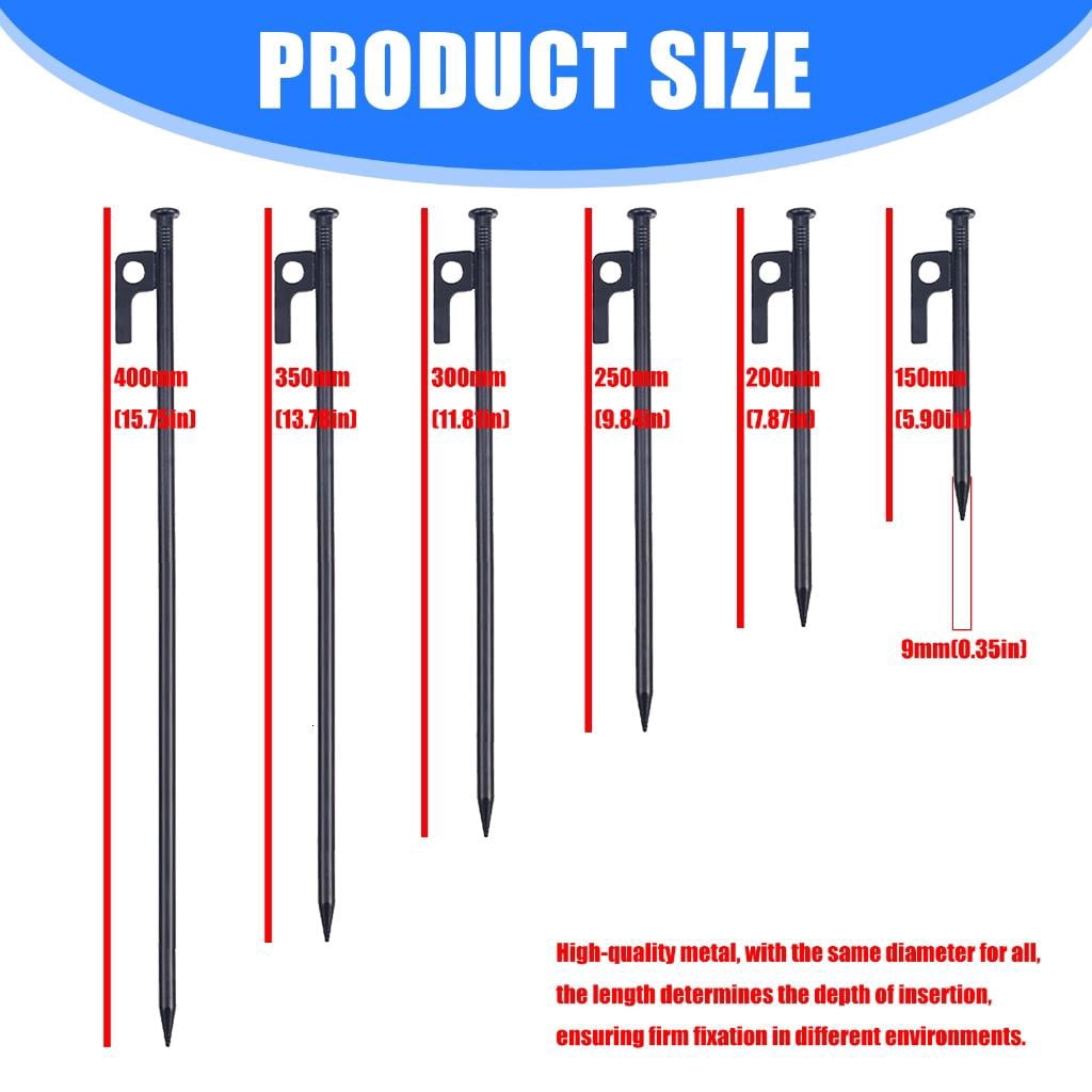 Yihuala Rustproofed Steel Tent Pegs Heavy Type Ground Anchors for Outdoor Camping Beach Backpacking Secure Stability