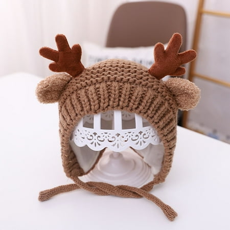 

nsendm Hat Knitted Kids Hat Woolen Cute Baby Girls Cap Boys Children Earmuffs Kids Hat Boy Hat 5t Hat Beige One Size
