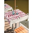 thumbnail image 2 of Outdoor Tablecloth with Umbrella Hole for Patio/Picnic/Party/Camping, Happy Mother's Day Waterproof Table Cloth Square Cover Washable, Pink Floral Buffalo Plaid Burlap (54"x 54"), 2 of 8
