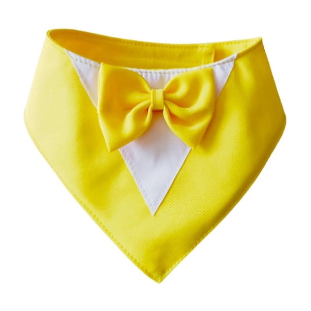 Zhuge Bandana para perros 1 pieza, mezcla de poliéster ligera de secado rápido, baberos tipo bufanda triangular, pañuelo ajustable para perros, regalo para mascotas, S, amarillo