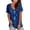 Navy, variant on Ladies 3D Glitter Printed Star V Neck Short Sleeved T Shirt Summer Fashion Clothing for Women