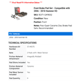 thumbnail image 2 of Front Brake Pad Set - Compatible with 2006 - 2010 Hummer H3 2007 2008 2009, 2 of 2