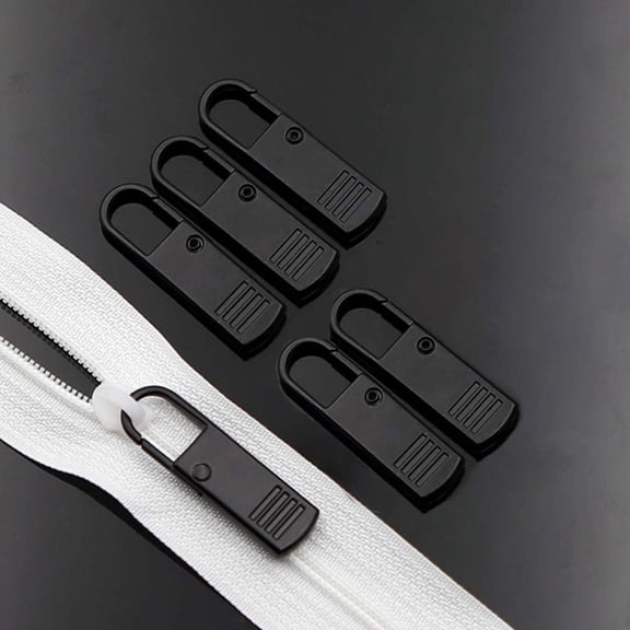 KUAZOU Zipper Repair Kit - 5 Pack Metal Zipper Pulls Replacement,Heavy Duty & Corrosion Resistant,Easy to Install Fix for Broken Luggage,Backpack,Suitcase,Jacket,Tent,Duffle Bag(Black)
