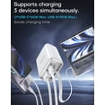 thumbnail image 7 of Topadre 65W GaN Charger with Built-in 3.5ft Retractable Cable, 3-Port PD Fast Charging Compatible with iPhone/Samsung Series -White, 7 of 7