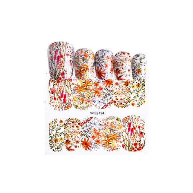 ziyahi Mixed Designs Watermark Decals Water Transfer Nail Art Sticker DIY Fingernail Wrap Paster