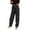 Black, variant on Pants for Women Solid Color Casual Trousers Multi Pocket Loose Drawstring Cargo Pant Breathable Lightweight Black XL