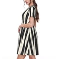 thumbnail image 2 of Disketp Black And White Thick Stripes para Vestido de Manga Corta para Mujeres, Vestidos de Verano para Mujeres, Casual y Holgado para la Playa, 2 of 6