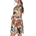 thumbnail image 2 of Bingfone Robe à Manches Courtes pour Femmes Imprimé Chats & Chiens, Robe Décontractée Confortable, Robe d'Été Élégante avec Ajustement Extensible pour Usage Quotidien, 2 of 6