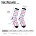 thumbnail image 2 of Picia Pink Striped Flamingo Print Athletic Socks for Men & Women – Cushioned Moisture-Wicking Crew Socks for Sports, Running, and Training, Soft & Breathable Size 5-11, 2 of 6