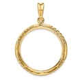 thumbnail image 3 of 14k Yellow Gold Quad Twist Edge Prong Setting Coin Bezel Pendant Mounting - Fits 27mm, 3 of 4