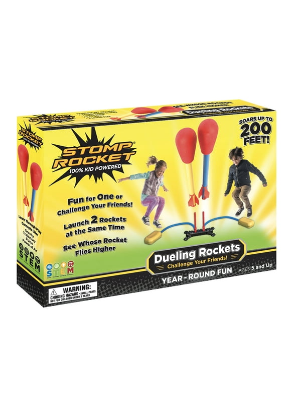 The Original Stomp Rocket Dueling Rockets, 4 Rockets and Rocket Launcher - for Ages 5 Years and up