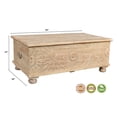 thumbnail image 2 of Monte Floral Carved Solid Wood Lift-Top Coffee Table in Weathered White, 2 of 8