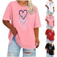 thumbnail image 2 of Otvok Women's Heart Print Day Plus Size Round Neck Short Sleeve Spring/Summer Base Layer T-Shirt, 2 of 6