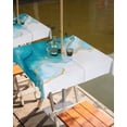 thumbnail image 2 of Fsddascl Teal Coastal Outdoor Tablecloth - 54x54 Inch Square Dining Table Cover, Summer Beach Luxury Seaside Nautical Waterproof Outdoor Table Cloth with Umbrella Hole & Zipper for Picnic/Patio, 2 of 7