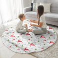 thumbnail image 3 of White Christmas Reindeer and Tree Pattern Round Blanket,Comfortable Soft Flannel Throw Blanket,All Season,Warm Lightweight Blankets for Sofa Bed Couch Living Room Chair 47"x47", 3 of 5