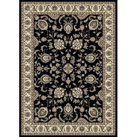 1426-0012-BLACK Alba Rectangular Black Traditional Italy Area Rug, 7 ft. 9 in. W x 11 ft. H