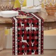 thumbnail image 1 of New Red Poinsettia Christmas Table Flag Snowflake Decorative Vintage Linen Tablecloth Tablecloth, 1 of 7