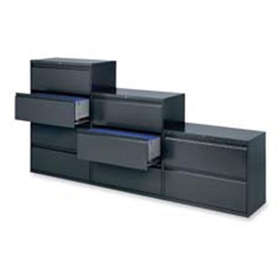 HON Company  4-Drawer- Lateral- With Lock- 42in.x19-.25in.x53-.25in.- Light Gray