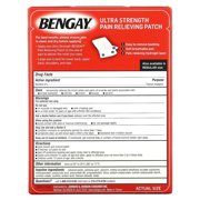 Ultra Strength Bengay Pain Relief Patches, Large, 3.9 x 7.9 in, 4 Count