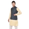 thumbnail image 3 of eloria Men's Nehru Jacket Waistcoat Indian Waistcoat Blazer Jacquard Jacket, 3 of 7