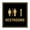 Black Gold, variant on Square Restrooms Up Arrow Sign (Lt Gray) - Small