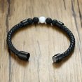 thumbnail image 4 of Beads Charm Bracelets for Men Genuine Leather Cuff Bangle Male Gift Jewelry, 4 of 5