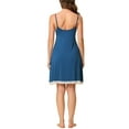 thumbnail image 2 of Unique Bargains Women's Pajama V Neck Lace Sexy Nightdress Stretchy Lounge Dress, 2 of 4