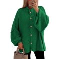 thumbnail image 1 of Suéter PRETTYGARDEN con Botones y Mangas Farol Verde M, 1 of 8