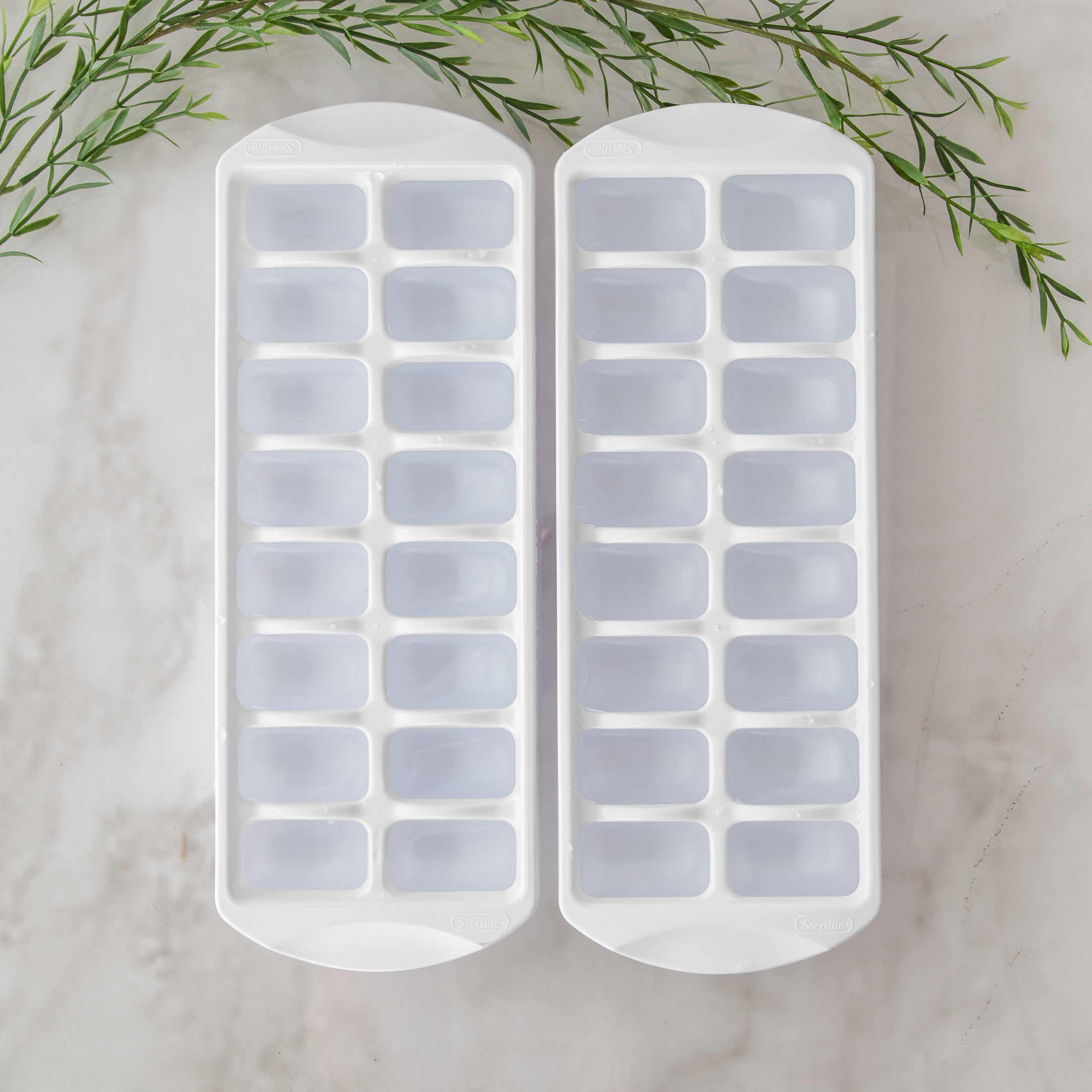 (3 pack) Sterilite Set of Two Stacking Ice Cube Trays, Easy release, 16 Cubes Each, BPA-Free, White