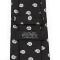 thumbnail image 4 of Star Wars Millennium Falcon Metallic Silk Silver and Black Men's Necktie, 4 of 5
