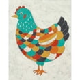 thumbnail image 3 of Zarris, Chariklia 20x24 Black Modern Framed Museum Art Print Titled - Country Chickens II, 3 of 5