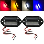 WINOMO 2PCS Car LED License Plate Tag Light 12V Side Marker Lights or Convenience Courtesy Door Step Lamp (Black)