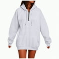 thumbnail image 3 of Godom Quarter Zip Womens Hoodies Drawstring Hooded Sweatshirts for Woman with Pocket Fashion Sweatshirt, 3 of 6