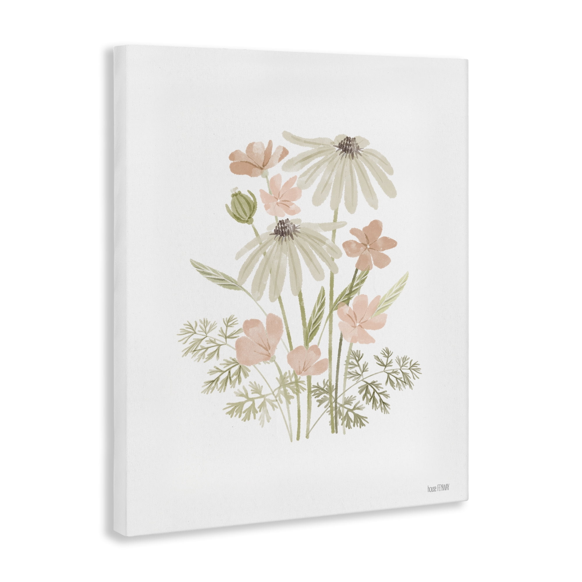 Stupell Industries Subtle Wild Blooms Plants & Flowers Painting Wrapped Canvas Art Print Wall Art, 30 x 40