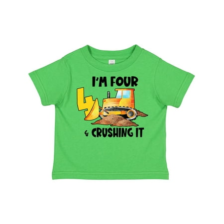 

Inktastic I m 4 and Crushing It Construction 4th Birthday Gift Toddler Boy or Toddler Girl T-Shirt