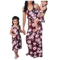 thumbnail image 1 of Robe Assortie Mère Fille Famille Maman et Moi Robes Maxi à Fleurs, 1 of 5