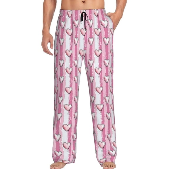 HPINK-T Men's Pajama Pants Pjs Bottoms With Pockets Sleep Lounge Pants For Men