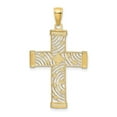 thumbnail image 4 of Auriga 14K Yellow Gold W/ Rhodium D/C and Cut-Out Cross Charm for Women (Length - 29.2 mm), 4 of 6