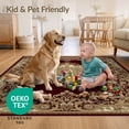 thumbnail image 4 of ODIKA 3'x5' Ultra-Soft Throw Mat, Bedside Traditional Way Motif Decorative Border Vintage Hallways None Washable, Bare feet friendly, Easy Care Indoor rug for Bedside, Vanity, 4 of 7