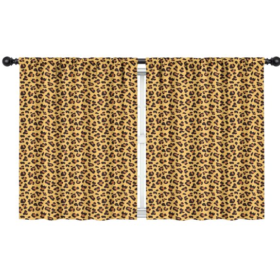 Blackout Kids Curtains,Yellow and Brown Of Cheetah Print Childrens Insulated Curtains Set Of 2,Bedroom Essentials,Toddler Room Decor 42"x54"