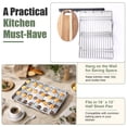 thumbnail image 2 of Vesteel 4-Tier Stainless Steel Cooling Racks, Stackable Baking Cooking Racks for Bread Cookie Cakes, Wire Racks with Folding Legs, Oven & Dishwasher Safe, 16.5’’ x 11.4’’, 2 of 8