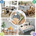 thumbnail image 4 of Square Waterproof Tablecloth Floral Art Modern Classic Reusable Indoor/Outdoor Durable Table Cover 70 Inch X70 Inch, 4 of 6