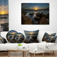 thumbnail image 4 of Designart Rocky Sydney Beach at Sunset - Seascape Throw Pillow - 18x18, 4 of 5